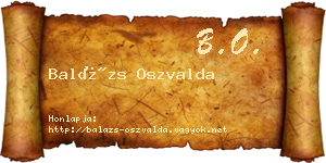 Balázs Oszvalda névjegykártya